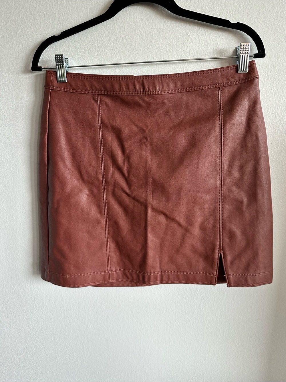 Abercrombie & Fitch Rust Tan Faux Leather Mini Skirt